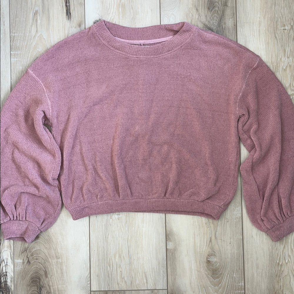 Free People Beach Happy Pullover Chenille Sweater Roan Rouge Size Medium - Picture 2 of 8
